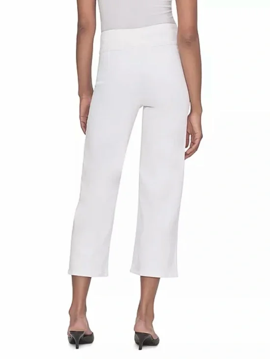 Frame Denim Women's Jetset Crop High Rise Wide-Leg White Cropped Pants NEW - Picture 2 of 8